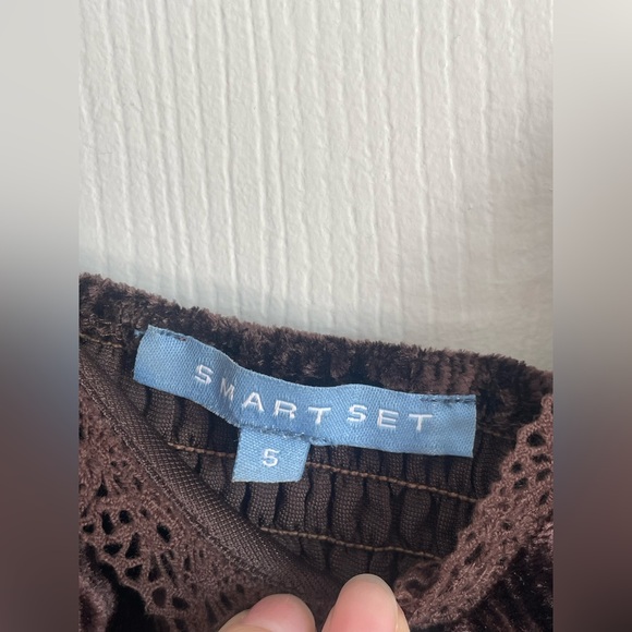 Brown Velour Midi Dress XS S Whimsigoth Lagenlook Fairycore - Picture 5 of 16